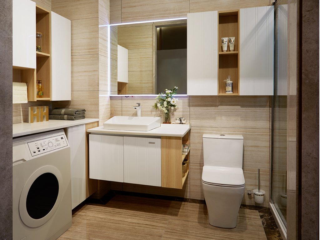 全鋁浴室柜-02（風格：現代；顏色：楓木暖白）